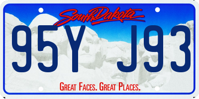 SD license plate 95YJ93