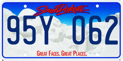 SD license plate 95YO62