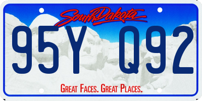 SD license plate 95YQ92