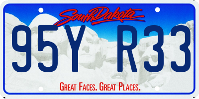 SD license plate 95YR33