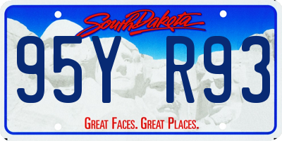 SD license plate 95YR93