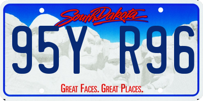 SD license plate 95YR96