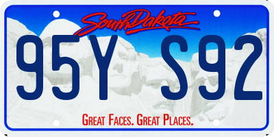 SD license plate 95YS92