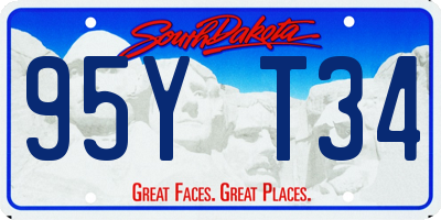 SD license plate 95YT34