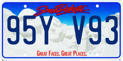 SD license plate 95YV93