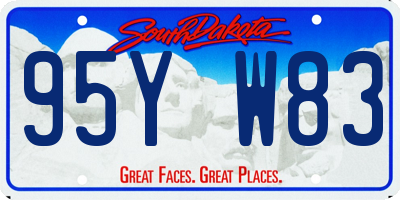 SD license plate 95YW83