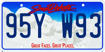 SD license plate 95YW93