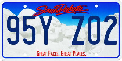 SD license plate 95YZ02