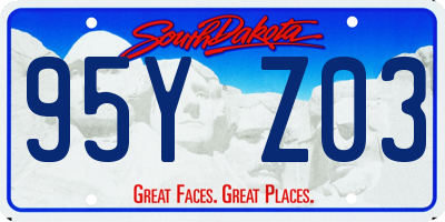 SD license plate 95YZ03