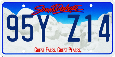 SD license plate 95YZ14