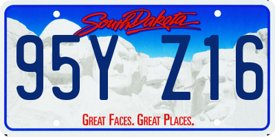 SD license plate 95YZ16