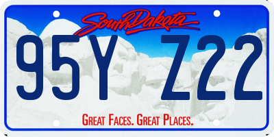 SD license plate 95YZ22