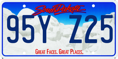 SD license plate 95YZ25