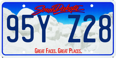 SD license plate 95YZ28