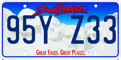 SD license plate 95YZ33