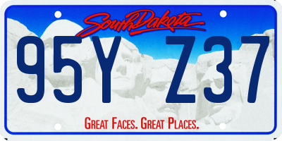 SD license plate 95YZ37