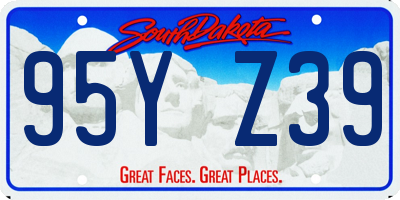 SD license plate 95YZ39