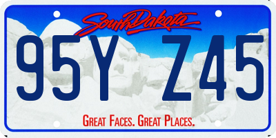 SD license plate 95YZ45