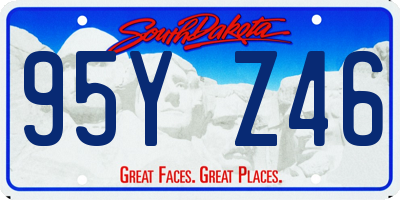 SD license plate 95YZ46