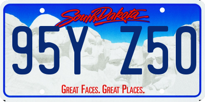 SD license plate 95YZ50