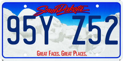SD license plate 95YZ52
