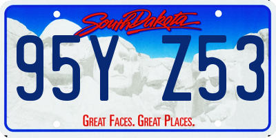 SD license plate 95YZ53