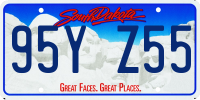 SD license plate 95YZ55