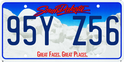 SD license plate 95YZ56