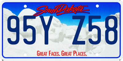 SD license plate 95YZ58