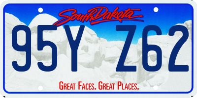 SD license plate 95YZ62