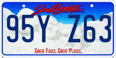 SD license plate 95YZ63