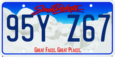 SD license plate 95YZ67