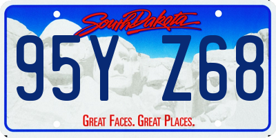 SD license plate 95YZ68