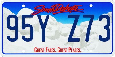SD license plate 95YZ73