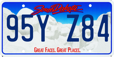 SD license plate 95YZ84