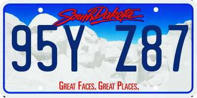 SD license plate 95YZ87