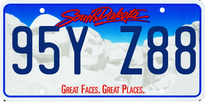 SD license plate 95YZ88