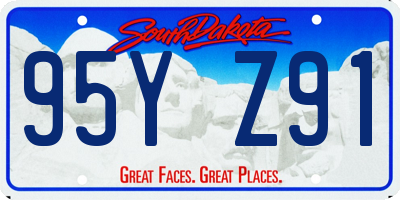 SD license plate 95YZ91