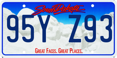 SD license plate 95YZ93