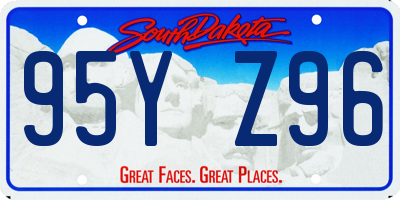 SD license plate 95YZ96