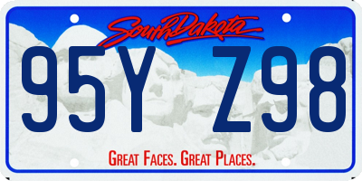 SD license plate 95YZ98