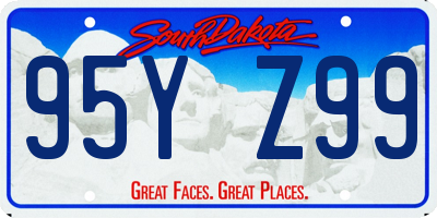 SD license plate 95YZ99