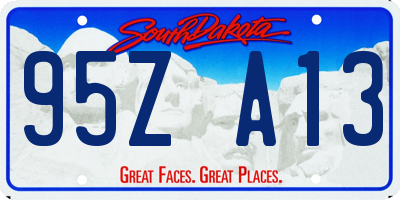 SD license plate 95ZA13