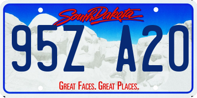 SD license plate 95ZA20