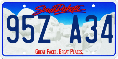 SD license plate 95ZA34