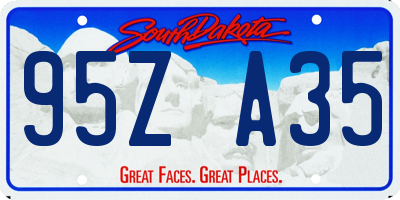 SD license plate 95ZA35