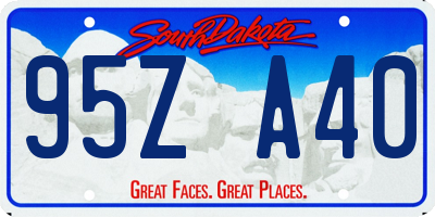 SD license plate 95ZA40