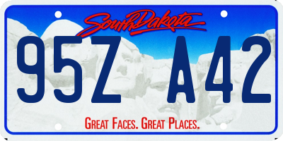 SD license plate 95ZA42