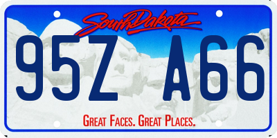 SD license plate 95ZA66