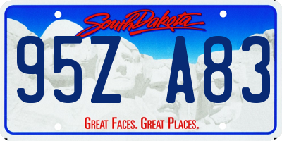 SD license plate 95ZA83